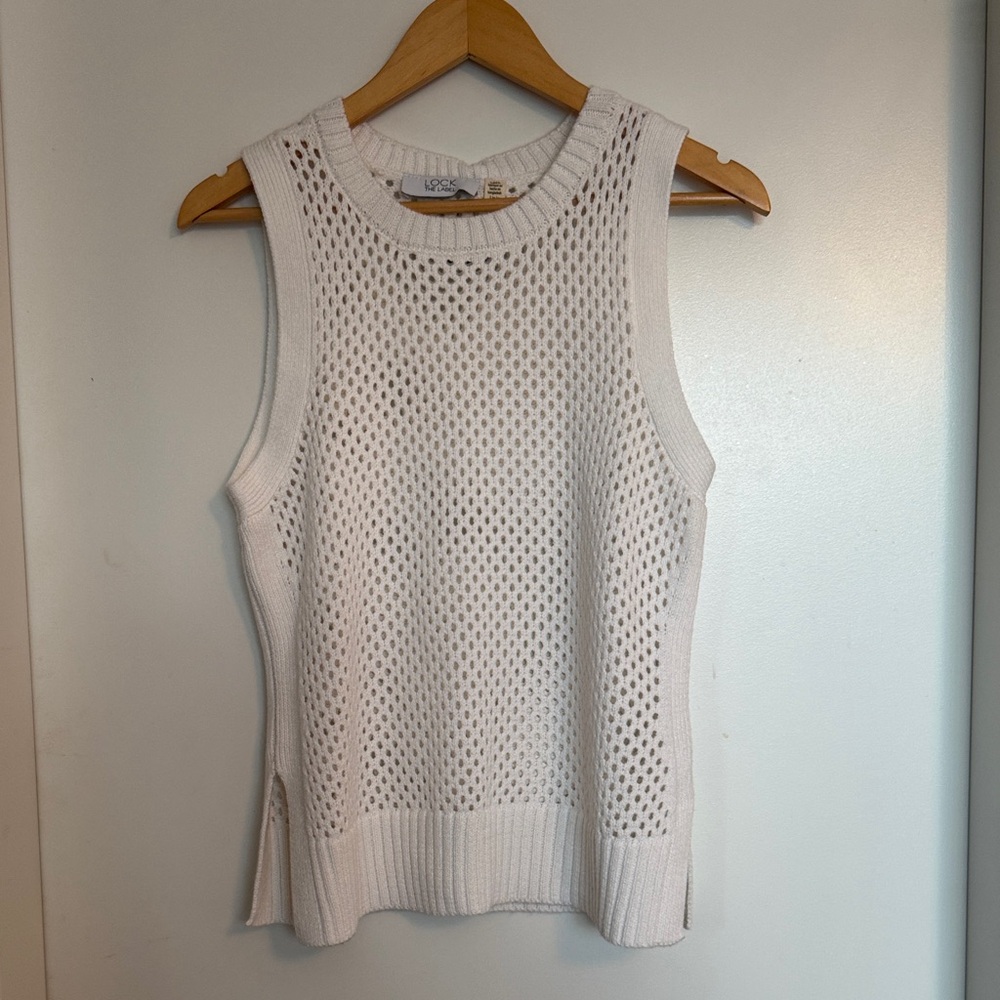 Lock The Label Cream Open Knit Tank – Size Large